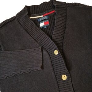 Tommy Hilfiger Chunky Ribbed-Knit‎ Navy Blue Cardigan size Medium